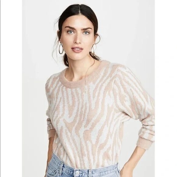 Rebecca Taylor Tiger Stripe Pullover Wool Blend Sweater XS - $375 Retail - Picture 1 of 7